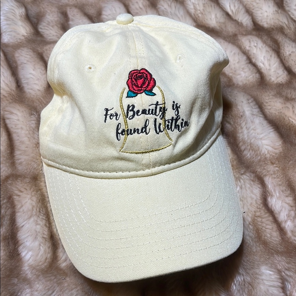Disney Yellow and Red Hat with Embroidered Design